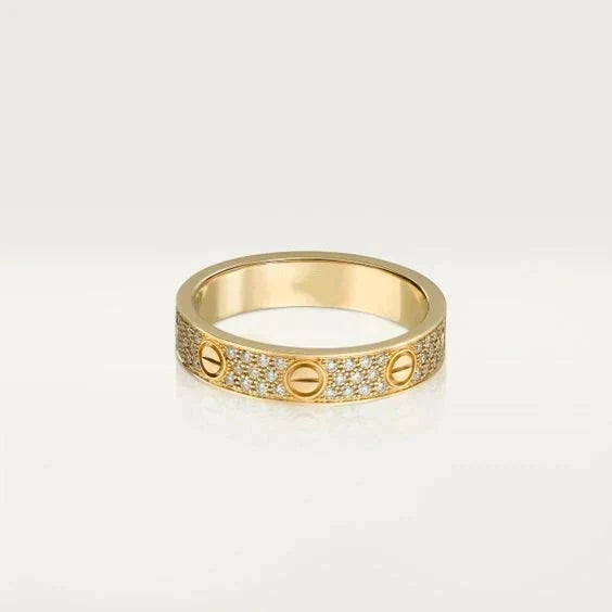 [⭐Reverie Jewels]LOVE RING 3.6MM DIAMOND PAVED