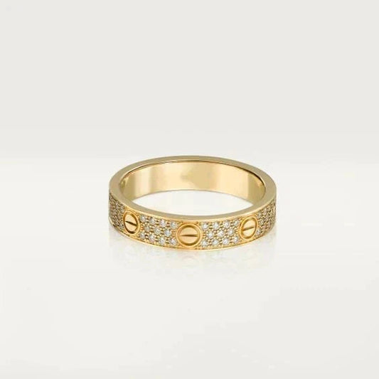 [⭐Reverie Jewels]LOVE RING 3.6MM DIAMOND PAVED