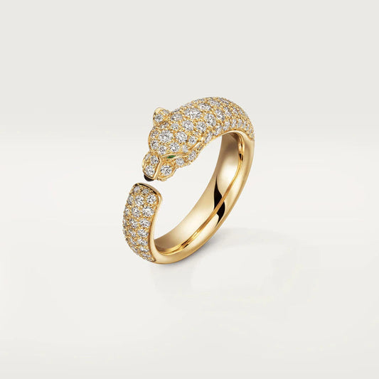 [⭐Reverie Jewels]PANTHERE PINK GOLD DIAMOND RING