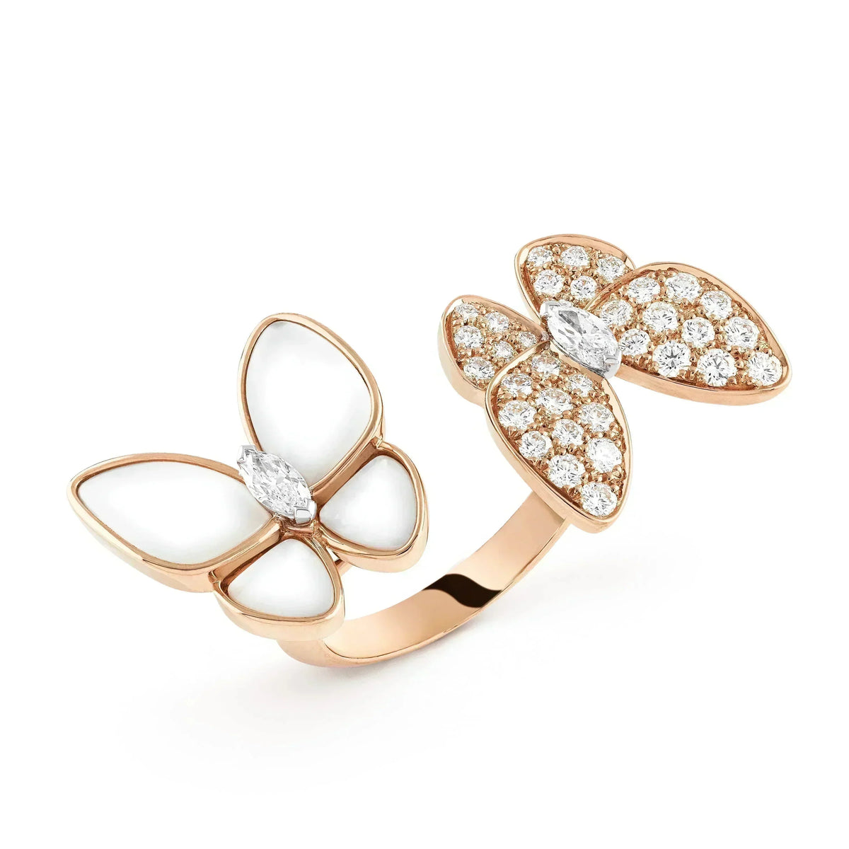 [⭐Reverie Jewels]TWIN BUTTERFLY DIAMOND MOP RING