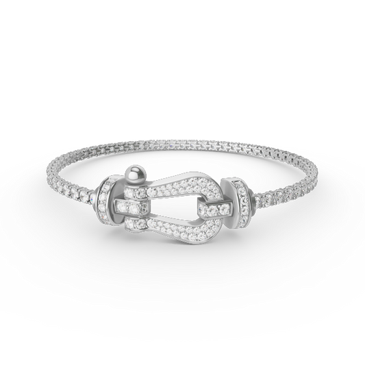 [⭐Reverie Jewels]FORCE  LARGE HORSESHOE FULL DIAMOND TENNIS BRACELET