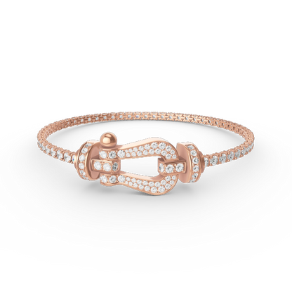 [⭐Reverie Jewels]FORCE  LARGE HORSESHOE FULL DIAMOND TENNIS BRACELET