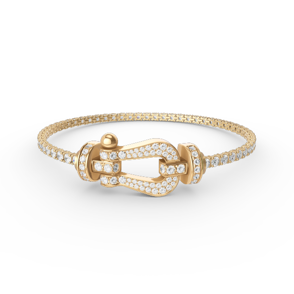 [⭐Reverie Jewels]FORCE  LARGE HORSESHOE FULL DIAMOND TENNIS BRACELET